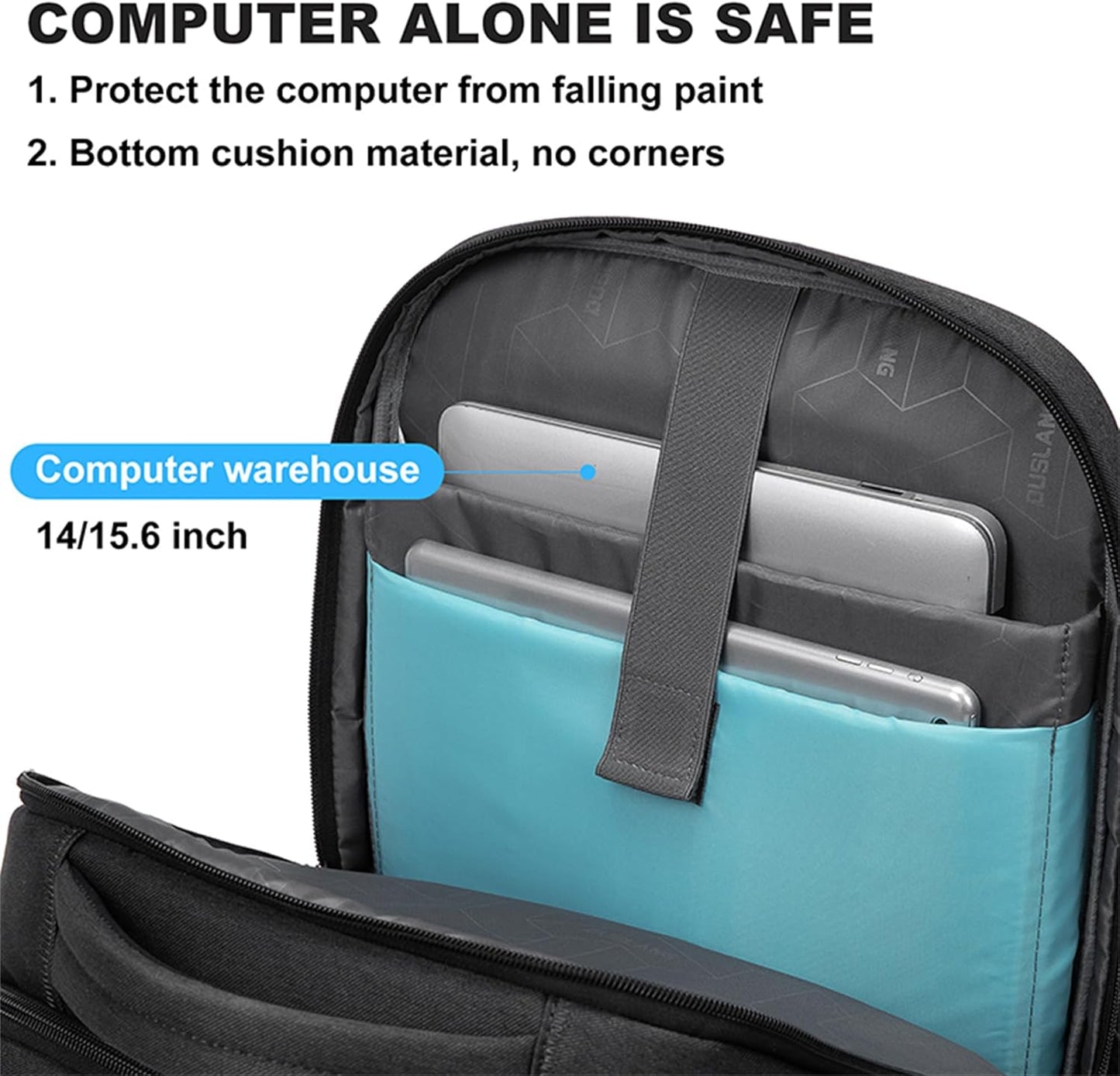 Unisex vandafvisende laptop-rejserygsæk med smart organisering
