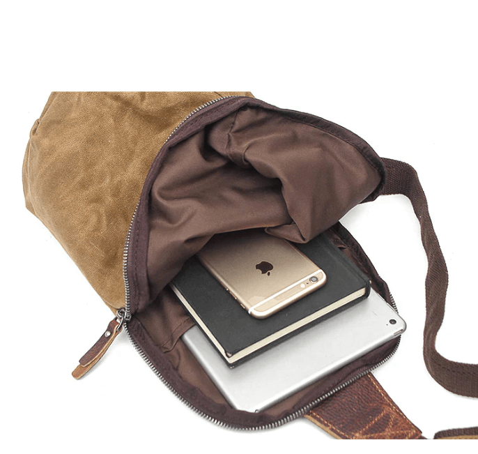 Vandafvisende canvas-crossbodytaske med tyverisikker lomme – multifunktionel
