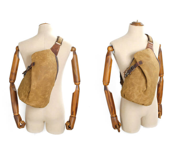 Vandafvisende canvas-crossbodytaske med tyverisikker lomme – multifunktionel