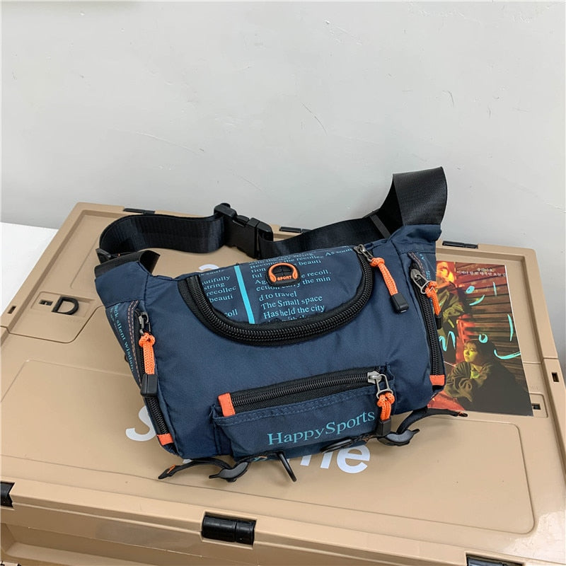 Vandafvisende mave- og skuldertaske til mænd til rejser