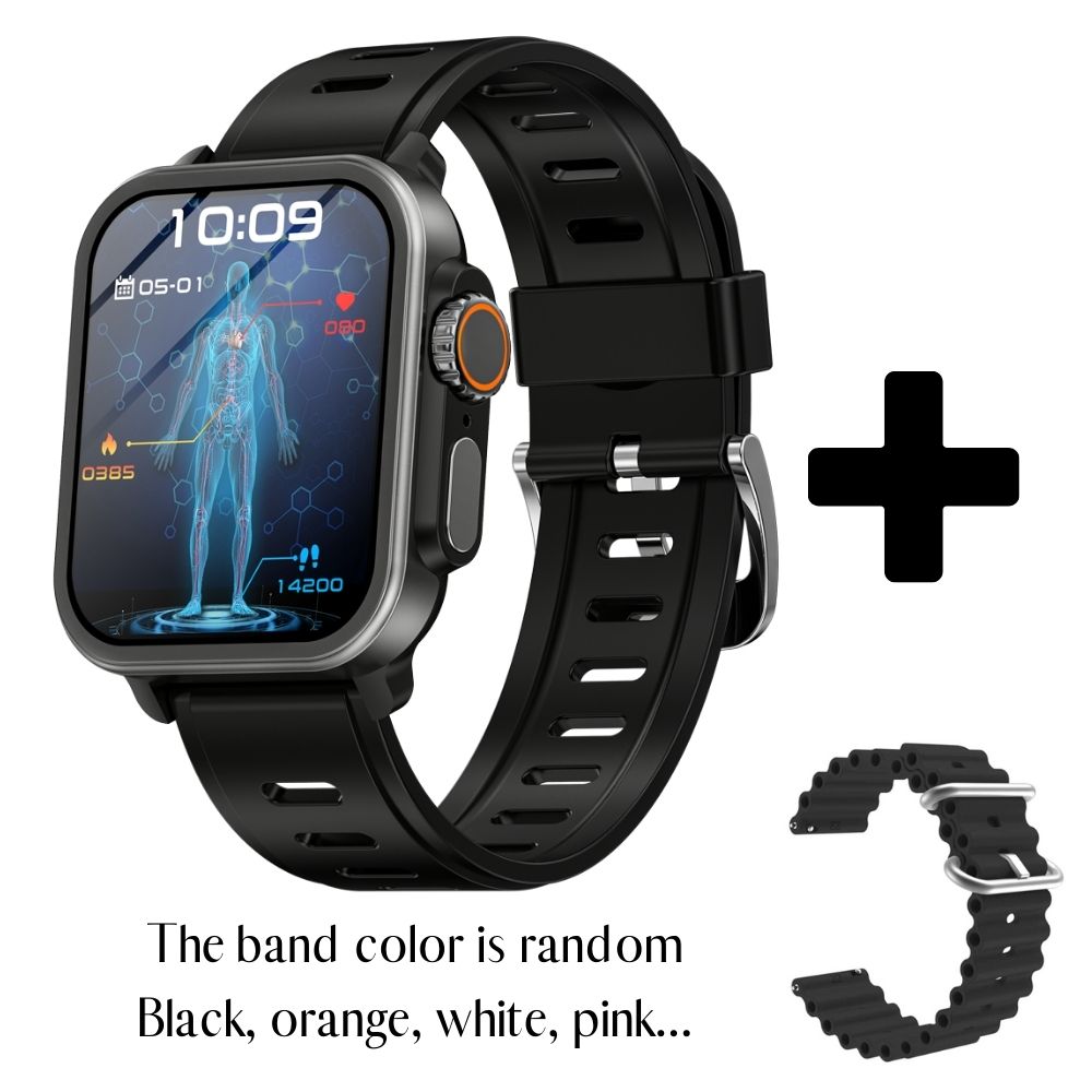 Vandtæt smartwatch med måling af blodsukker, blodtryk og iltmætning samt søvnovervågning