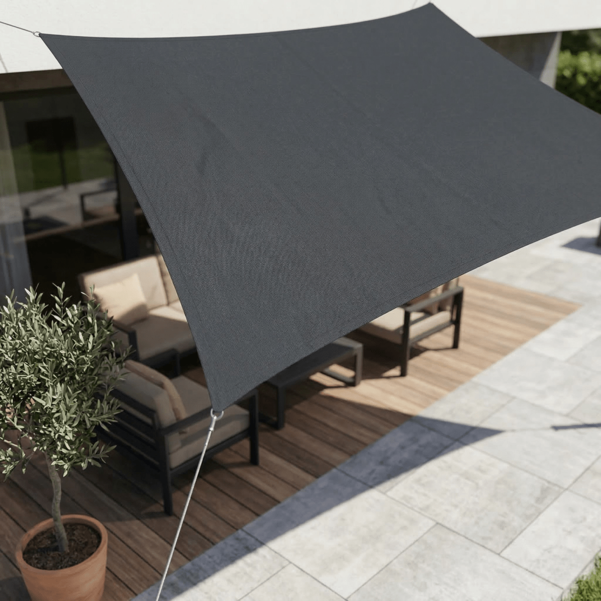 Vandtæt solsejl med UV-beskyttelse til terrasse og balkon