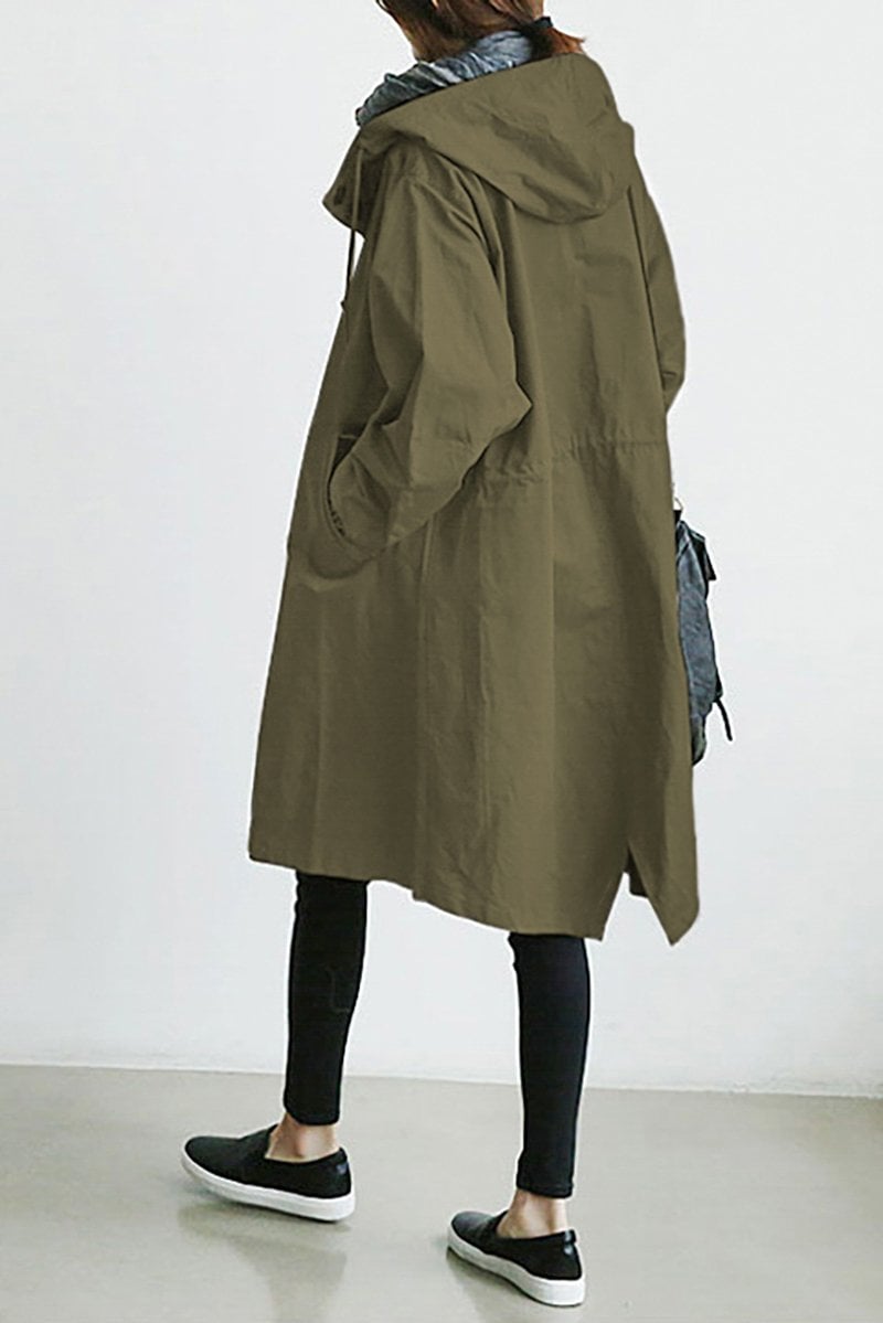 Vandtæt trenchcoat med hætte - Elegant og varm