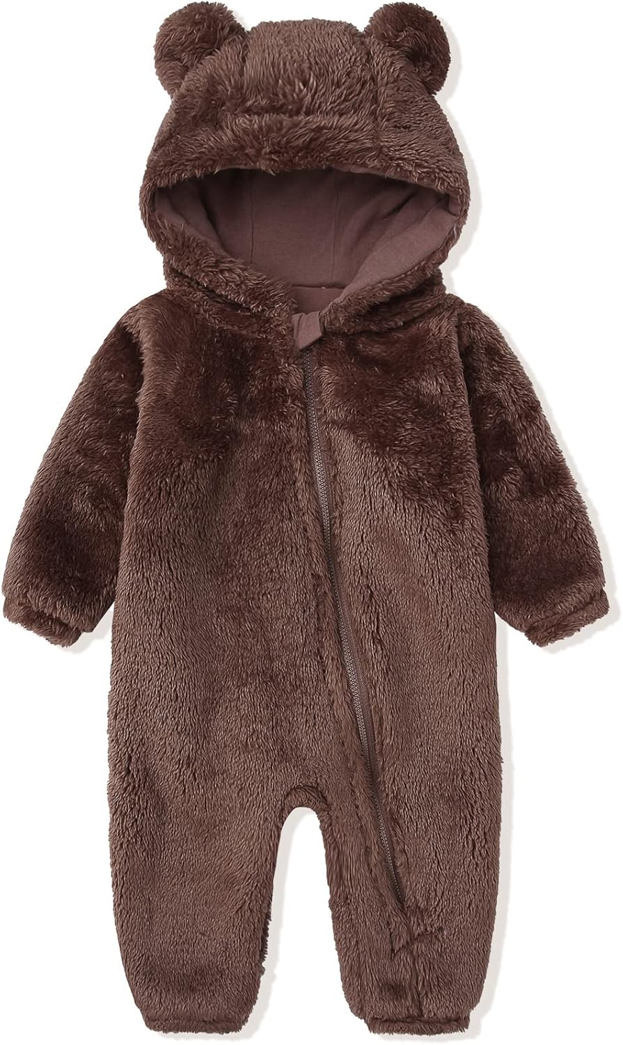 Varm babyheldragt med hætte