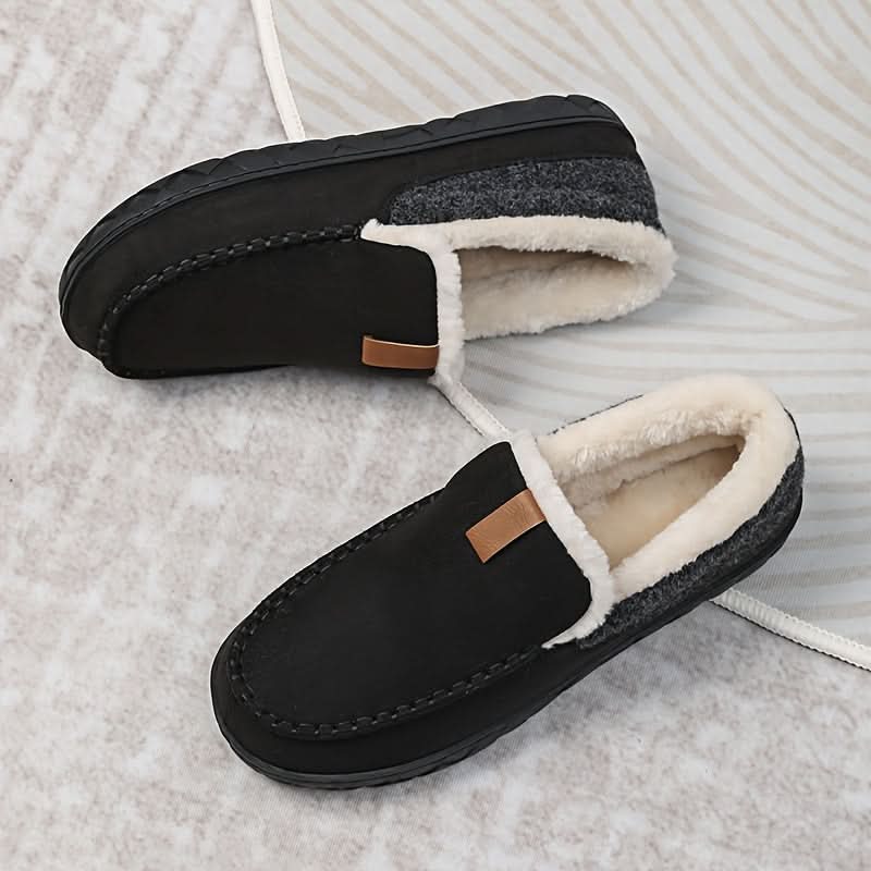 Varme slip-on-sko til mænd fremstillet af kunstuld
