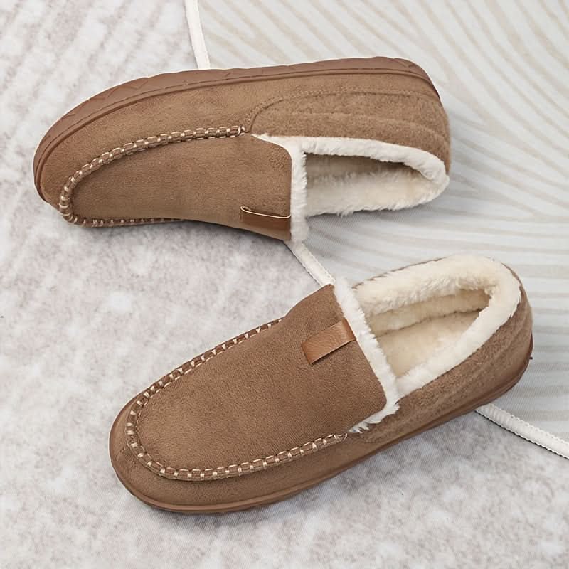 Varme slip-on-sko til mænd fremstillet af kunstuld