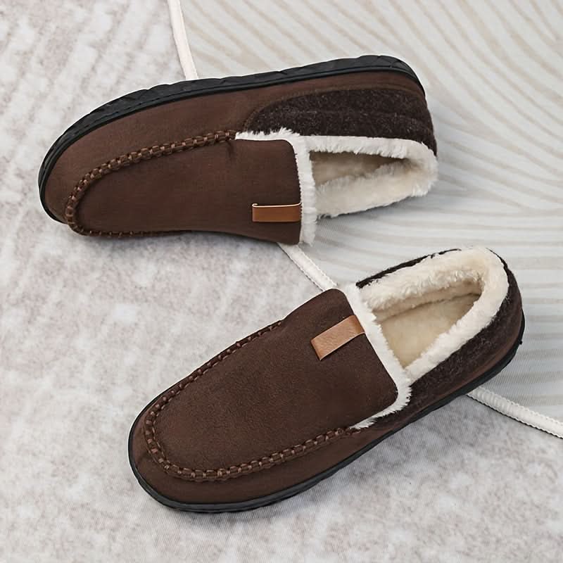 Varme slip-on-sko til mænd fremstillet af kunstuld