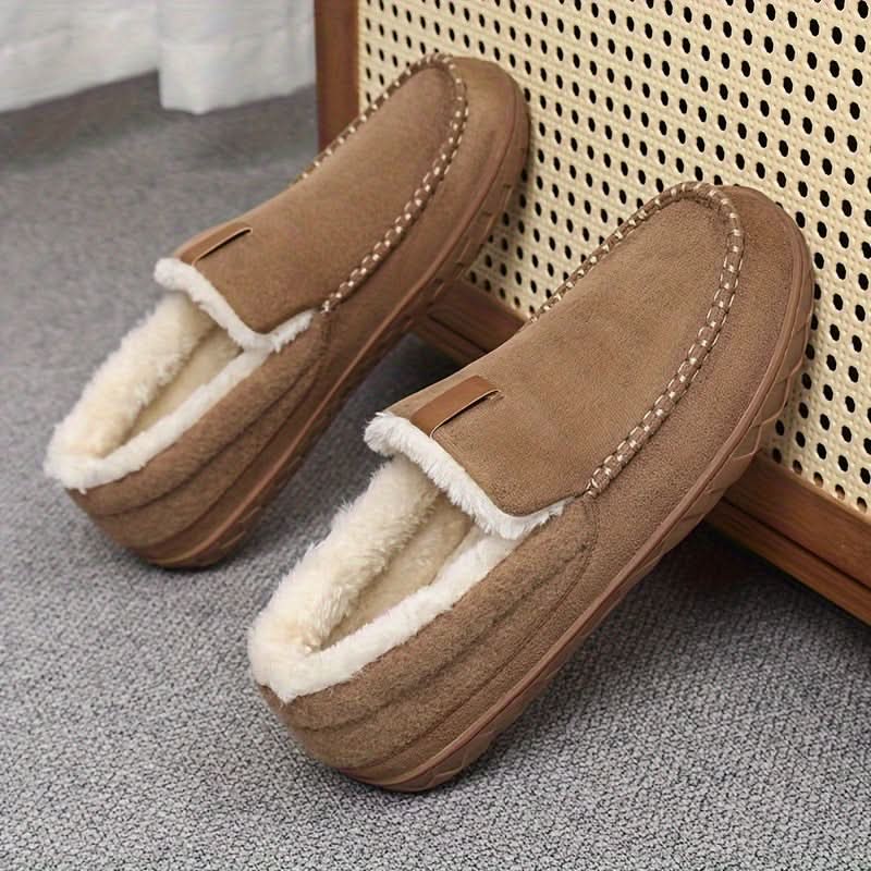 Varme slip-on-sko til mænd fremstillet af kunstuld