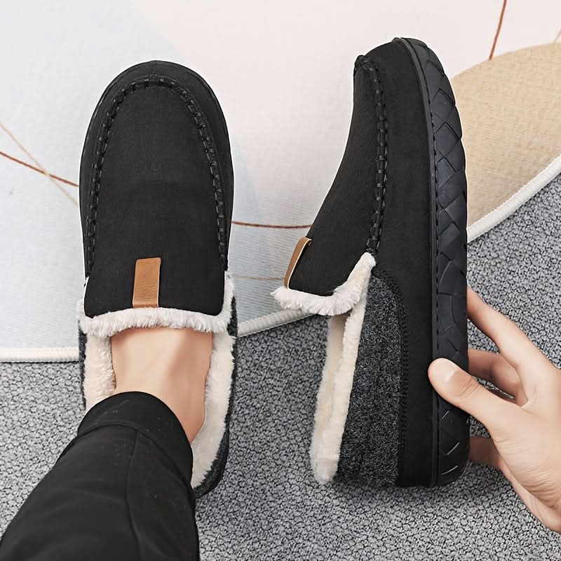 Varme slip-on-sko til mænd fremstillet af kunstuld
