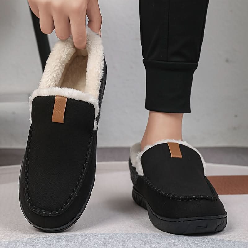 Varme slip-on-sko til mænd fremstillet af kunstuld