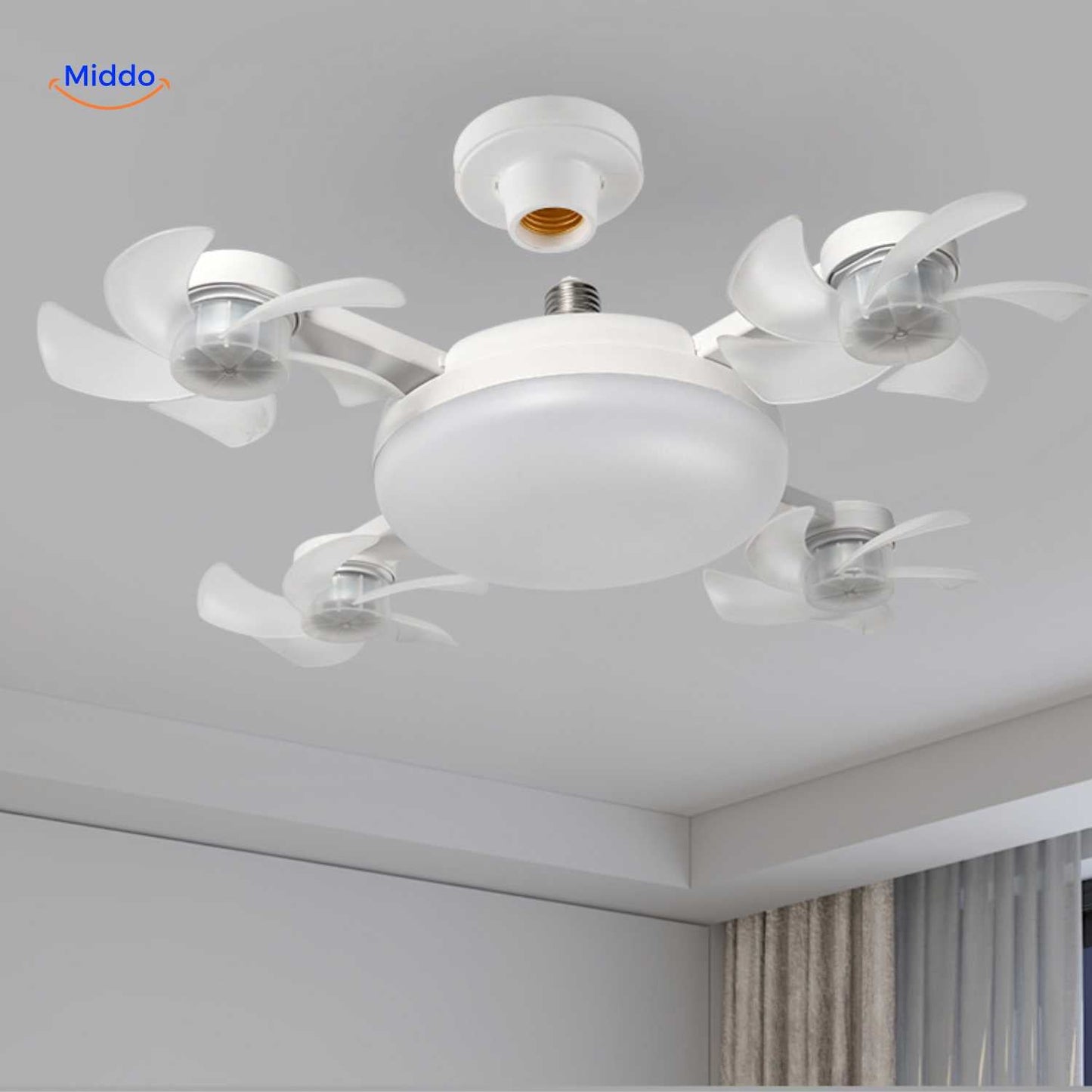 Ventilatorlampe | LED, E27-fatning og stilfuldt loftsdesign