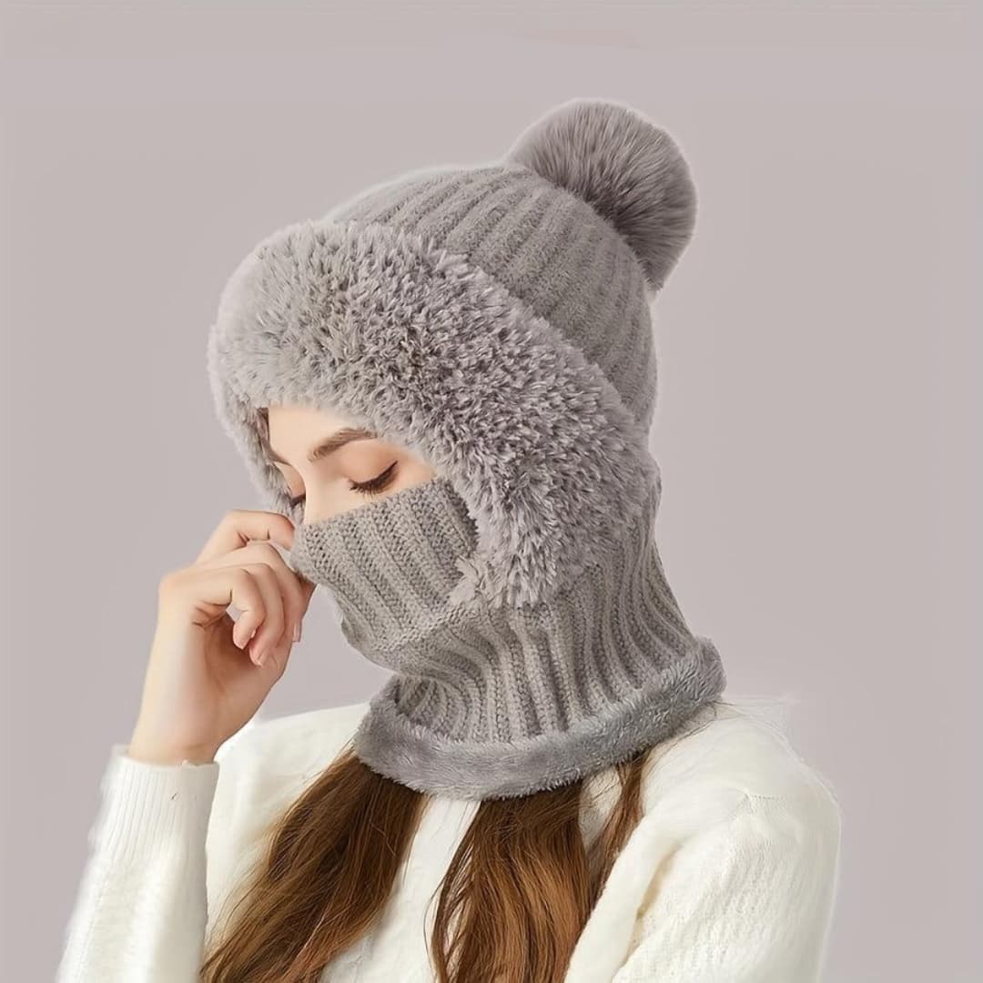 Vindbeskyttende og justerbar sherpafleece-balaclava og skimaske med halsvarmer