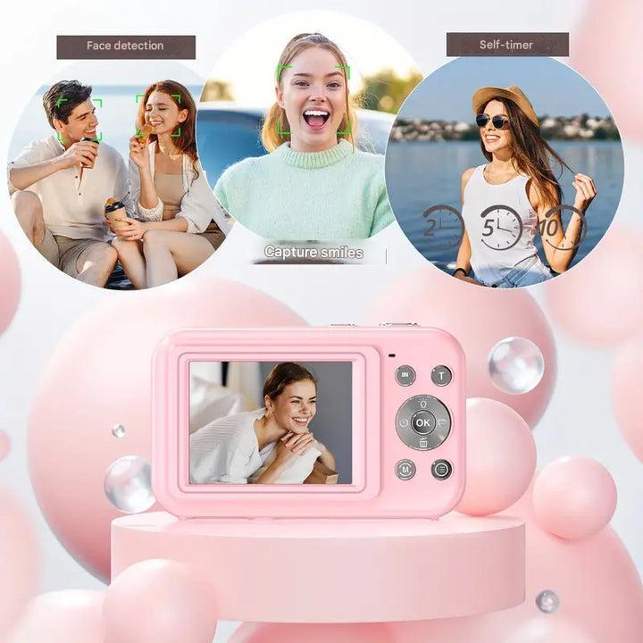 Vintage digitalkamera | Øjeblikke i retro-look | Betjening med ét klik