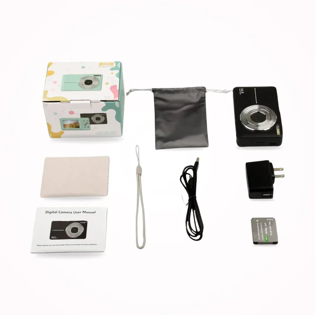 Vintage digitalkamera | Øjeblikke i retro-look | Betjening med ét klik