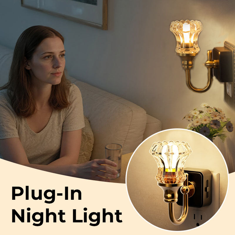 Vintage væglampe | Blødt og varmt lys, plug-in-design